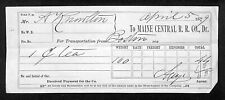 1879 A.W. Knowlton* Newburgh, ME Maine Central RR Freight Receipt 100 lbs of Tea picture