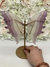 Purple fluorite large butterfly stunning wings H25.5cm W23cm 835g With Stand￼ picture