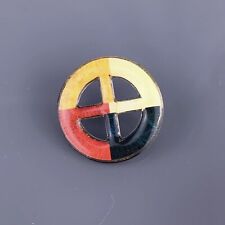 Vintage Native American Medicine Wheel Enamel Lapel Pin picture