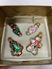 4 Vintage Mini Blown Glass Christmas Ornaments Neiman Marcus picture