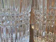 Set Of 4 SPARKLY Fostoria ASPEN Highball Glass Tumblers Vertical & Diamond Cuts picture