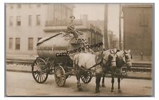 RPPC Horse Drawn Water Wagon CARNEGIE PA Allegheny County Real Photo Postcard picture