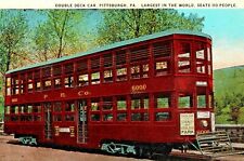C.1924 Pittsburgh, PA. Double Deck Streetcar. Highland Park. Jenifer Rove.  picture