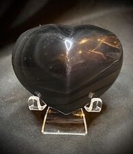 Chunky Rainbow Obsidian Pyramid Heart With Stand 155 Grams picture