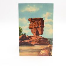 Postcard Colorado Springs CO Garden Gods Mushroom Park Balance Rock Linen picture