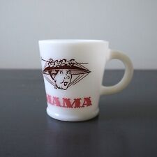 Hazel Atlas Milk Glass Mama Coffee Mug Cup Vintage picture
