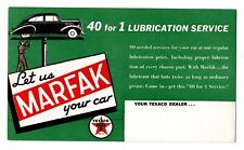 Vintage postcard - Texaco Marfak 40 for 1 Lubrication Service, 1938, ad card picture