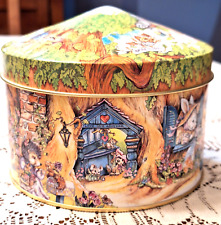 Vintage Giftco Round Metal Tin with Lid, Woodland Creatures Collectable, China picture