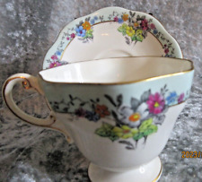 Vintage Foley China English Bone China Floral Teacup & Saucer W/Gold Trim 2502 picture