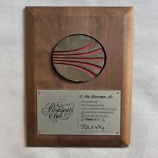 1977 “President’s Club” Award Continental Airlines Plaque Trophy Membership Vtg picture