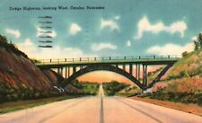 Omaha, NE, Dodge Highway, looking West, 1946 Linen Vintage Postcard a6260 picture