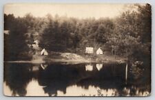 Richmond Maine RPPC Camping Scene On Lake Mirrored Image To Roxbury Postcard A37 picture