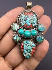 Beautiful Old Rare Unique Tibetan Jewelries Old Mixed Slivered Pendent picture