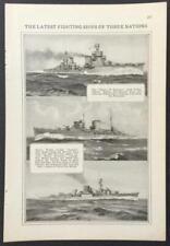 “Latest Fighting Ships” 1931 pictorial Alberto Di Giussano Leander Leipzig picture
