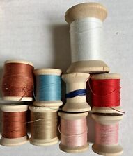 Vintage 9 Belding Corticelli Thread Wooden Spools 7 Mercerized cotton 2 Polybond picture