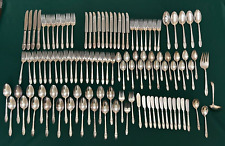 1847 ROGERS BROS FIRST LOVE 1937 SILVERPLATE FLATWARE 110 PIECE LOT See List picture