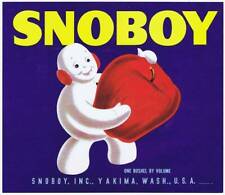 Snoboy, original washington apple crate label, snow man, yakima picture