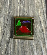 Vintage 1.25” Camping Boy Scout Metal Badge Q picture
