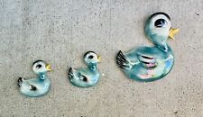 Vintage CERAMICRAFT Blue Ducks Set Of 3 picture