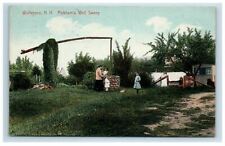 Wolfeboro NH Pinkham's Well Sweep Postcard Mother Children Hand Colored  picture