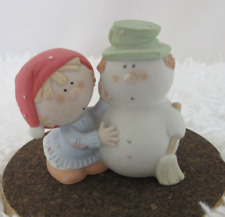 Bumpkins by Fabrizio for George Good 1984 Snowman and Child Figurine Christmas picture