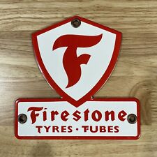 FIRESTONE PORCELAIN GAS AUTOMOBILE & MOTORCYCLE TIRES TUBES SERVICE SIGN picture