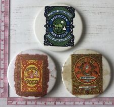 3x VTg Og Cannabis Label Pin Badges Lot Counter Culture 1970s Hippy Morocco picture