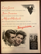 1941 Alfred Hitchcock SUSPICION Vintage Print Ad Movie Cary Grant Joan Fontaine picture