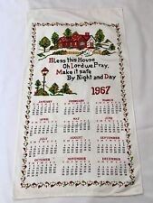 1967 Vintage Kitchen Towel Calendar Bless This House Country Cottage Granny Core picture