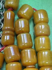 Antique Miscky Butter scotch Yellow Amber bakelite islamic  prayer 33 beads 85g picture
