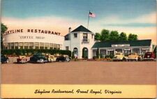 VINTAGE POSTCARD SKYLINE RESTAURANT AND COFFEE SHOP FRONT ROYAL VIRGINIA OLD CAR picture