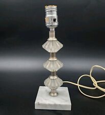 Vintage Mid-Century Boudoir Lucite Lamp Clear Acrylic Marble Base Italy 12