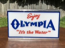 Old Vintage 1950's Enjoy Olympia Beer Its the Water Lighted Bar Tavern Sign Rare picture