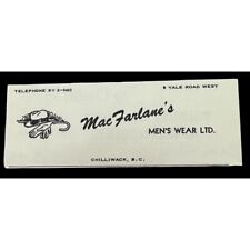 MacFarlanes Mens Wear Ltd Vintage Print Ad Chilliwack B.C. Canada Clothing 1950s picture