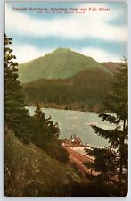 Postcard Cascade Mountains Columbia River Fish Wheel North Bank Road Unposted picture