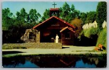 Little Chapel Lake Lakefront Reflections Adobe Church Historic Vintage Postcard picture