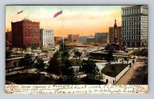 Cleveland OH-Ohio, Aerial View Public Square, Antique Vintage c1907 Postcard picture