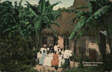 A Panama Household & Their Home Valentine & Sons Publishing Co. Chrome Postcard picture
