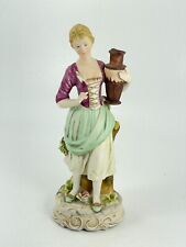 Vintage Italy? Victorian Lady Woman Wine Vinyard Porcelain Figurine Large 11.75