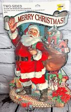 1981 HALLMARK Die Cut Santa Toy Bag Christmas Decor 9