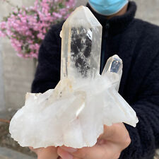 1.4lb Large Natural Clear White Quartz Crystal Cluster Rough Healing Specimen picture