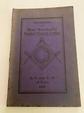1907 Masonic Proceedings Most Worshipful United Grand Lodge A.F. & A.M Iowa Book picture