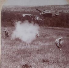 1901 SHOOTING PRAIRIE CHICKENS HUNTING GREAT PHOTO OF SHOT STEREOVIEW 30-56 picture