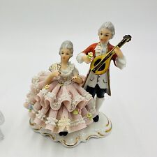 Dresden Lace Sandizell Höffner Courting Couple Figurine Germany Lot Vintage picture