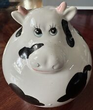 Vintage Cute Fat Moo Cow Bank 4.5” Tall picture
