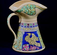 BIG ANTIQUE ROYAL DOULTON  TOASTING MOTTO JUG PITCHER better late than never picture