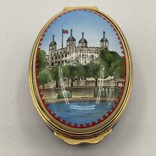 Halcyon Days Enamels Oval Trinket Box H M Tower of London 1 of 1066 vintage RARE picture
