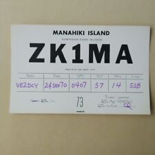 QSL CARD ZK1MA Manahiki Island Northern Cook Islands 1970 picture