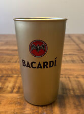 Bacardi Cuba Libre Gold Tin Cup Tumbler Glass Rum Bat Red Logo RARE picture