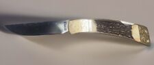 RARE Vintage Gerber Lockback Brass Stag Handle Folding Knife Limited Edition USA picture